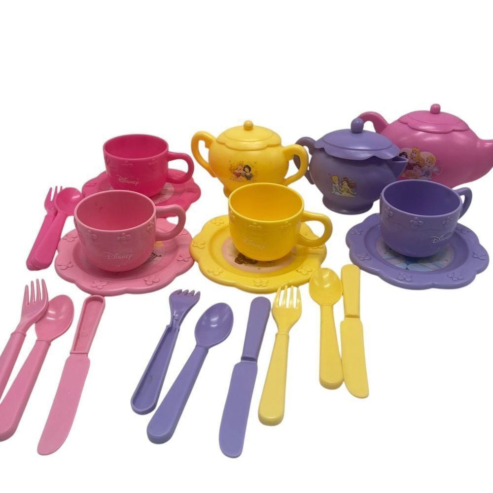 Vintage  Disney Princess Tea Set Colorful